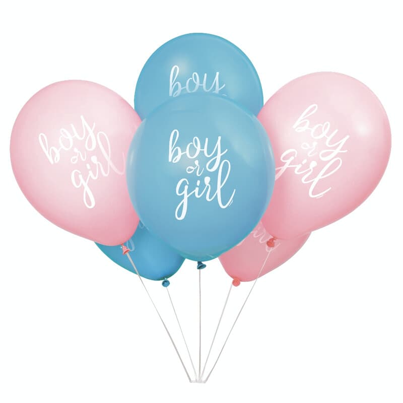 Unique Party Latex Balloons, Gender Reveal, 30cm, 8 pack