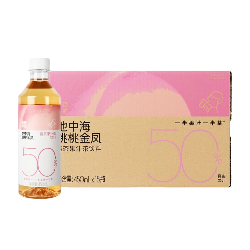 HEYTEA Peach & Gold Phoenix Juice Tea Drink, 450ml x 15