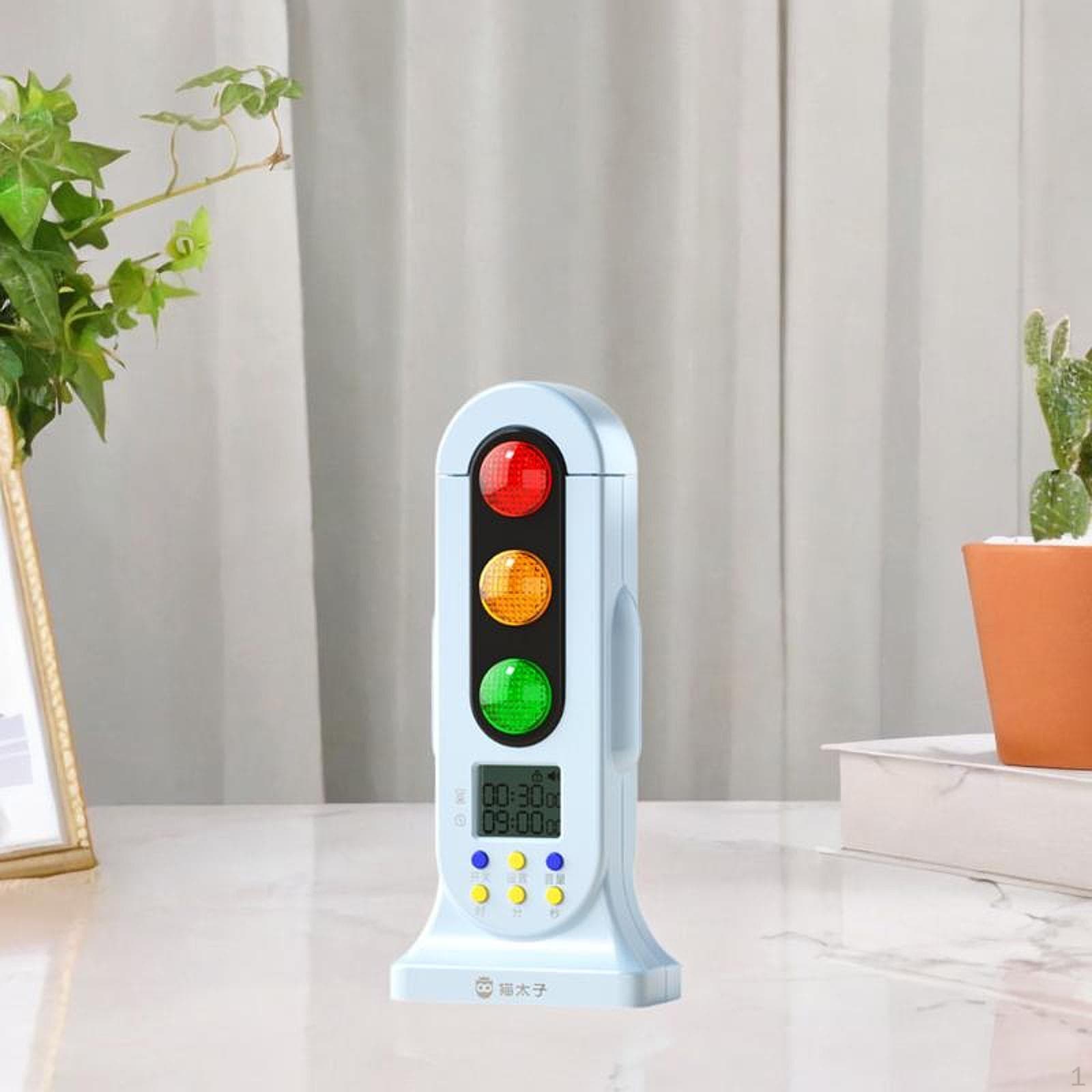 Mini Traffic Light Visual Timer Count Down Clock Double Modes Time Management Tool for Testing blue
