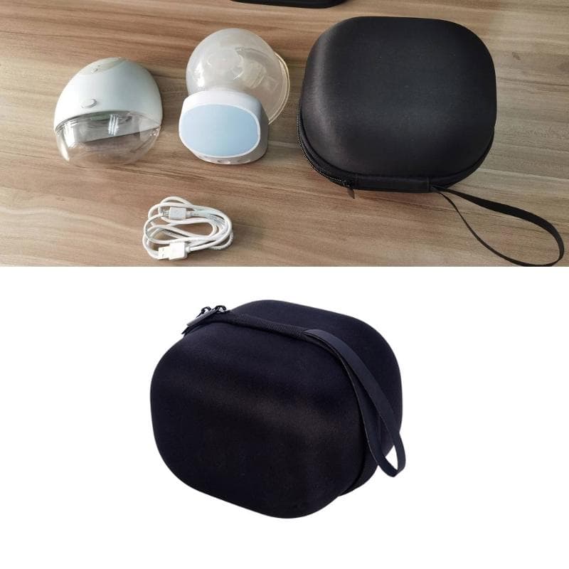 Portable Travel Bag EVA Hard Shell Case for Portable Breast Pump Electric Milk Extractor Storage Bag for Working Mom black