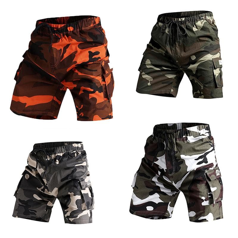 Men's Casual Shorts al Cargo Shorts Male Hiking Fishing Five Point Camo Joggers Shorts cm orange