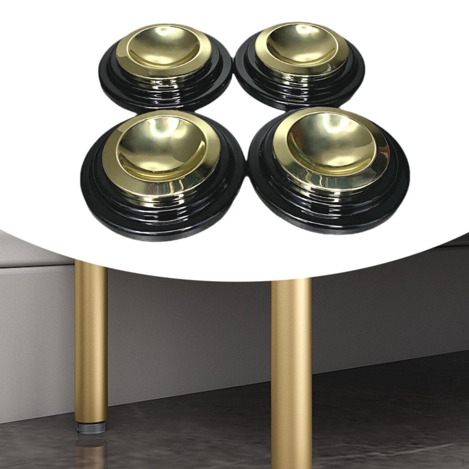 4 Pieces Piano Caster Cups Metal Rubber Anti Noise Multipurpose Replacements Leg Pads Non Slip Heavy