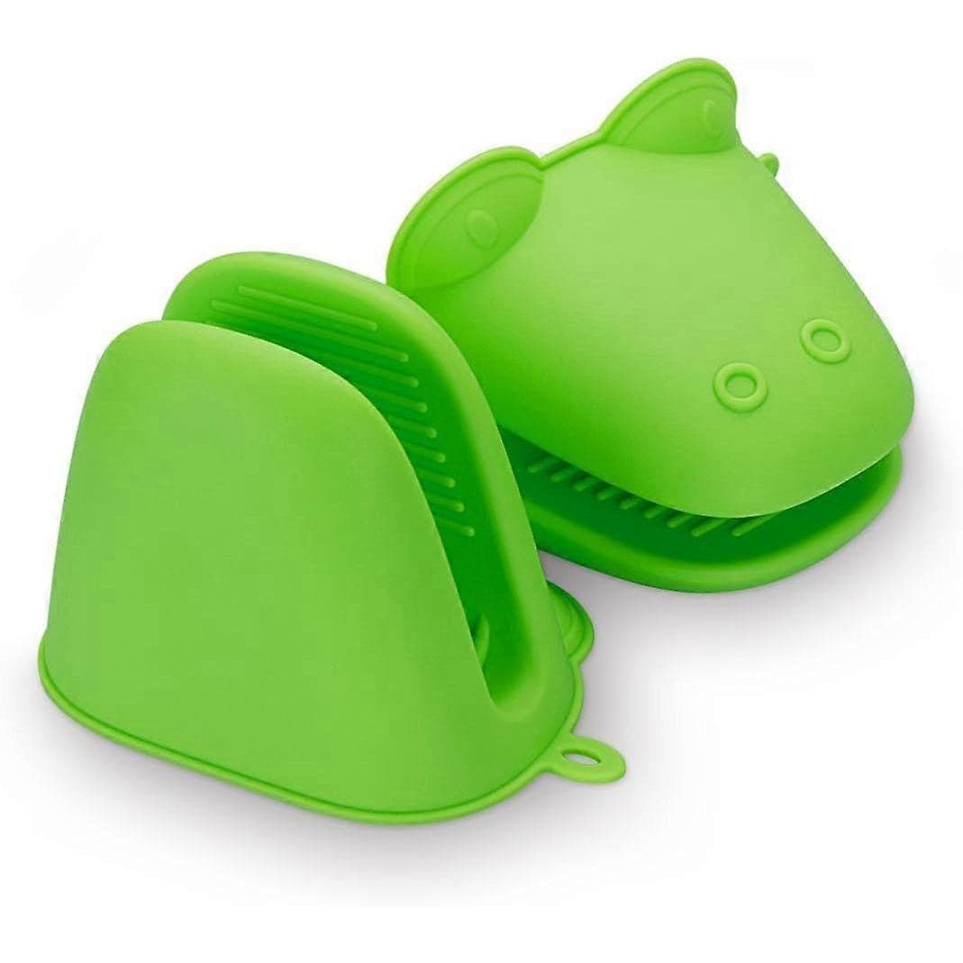 Silicone Oven Mitts for Baking Cooking Grilling Heat Resistant Green Frog