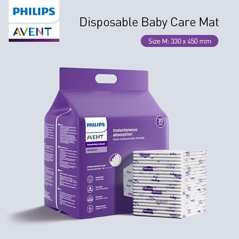 Philips Avent Disposable Baby Care Mat Diaper pad Soft on Skin M/L 20pcs/pack cm