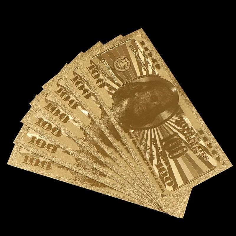 1 Gold Paper Banknote Colour Commemorative Coin - Gold Foil Coin, Dual-Style Commemorative Coin & Banknote