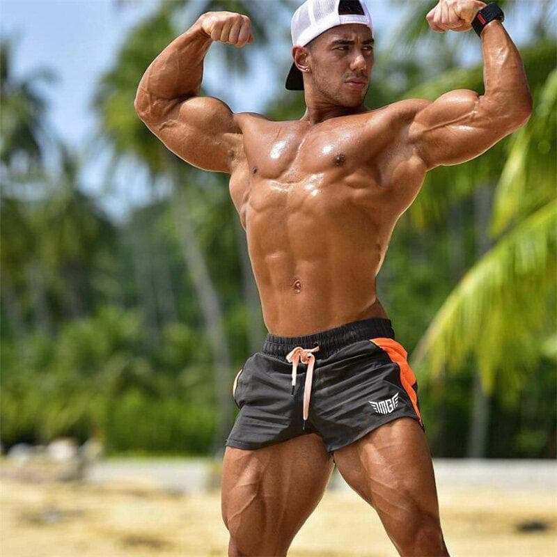 Muscleguys Brand Mens Compression Shorts Summer Sweatpants Bermuda Gyms Shorts Fitness Men Cossfit Bodybuilding Tights Workout Shorts cm blue