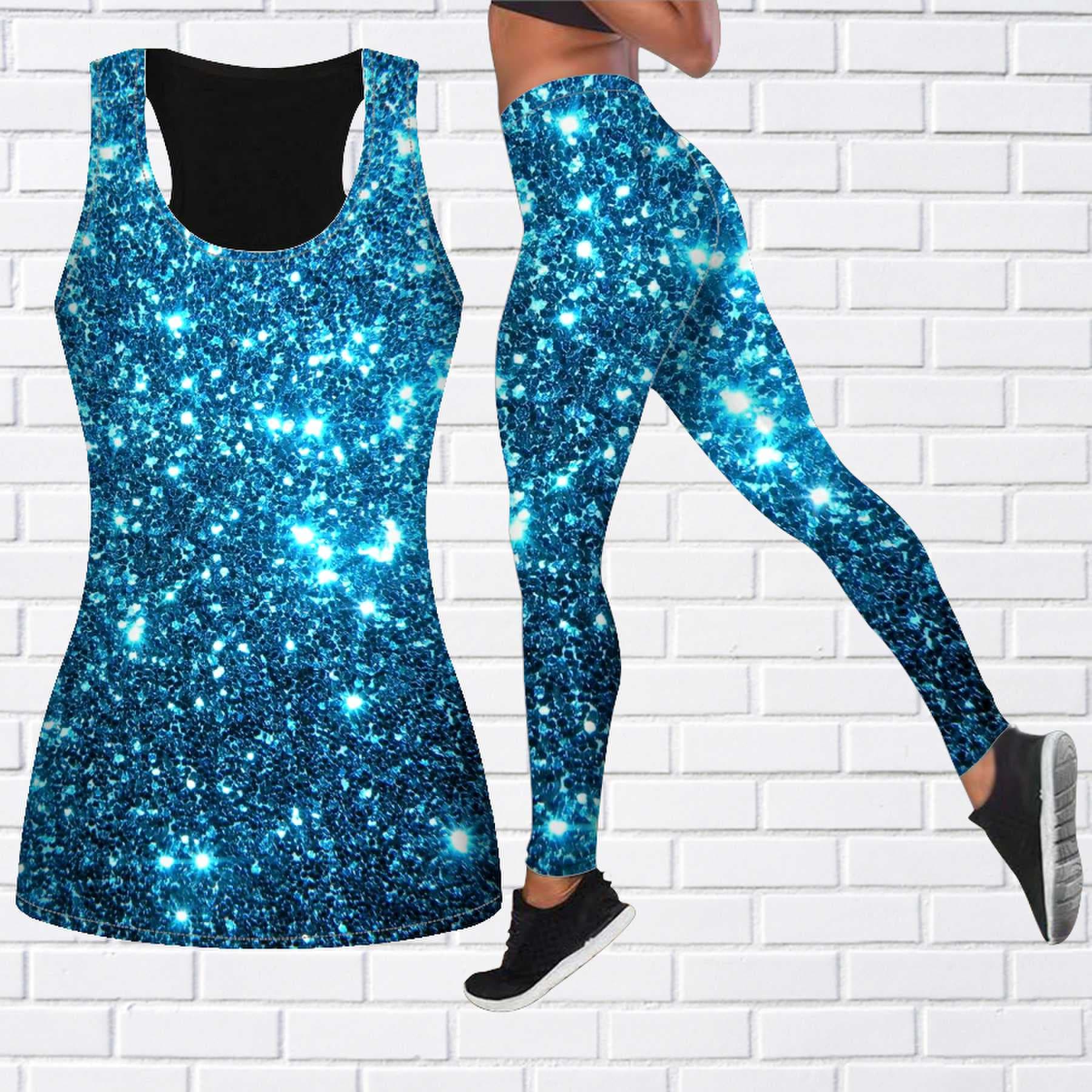 Multi Color Sequins Print Yoga Outfit for Women Fashion Workout Leggings Fitness Sports Casual Yoga Pants cm red