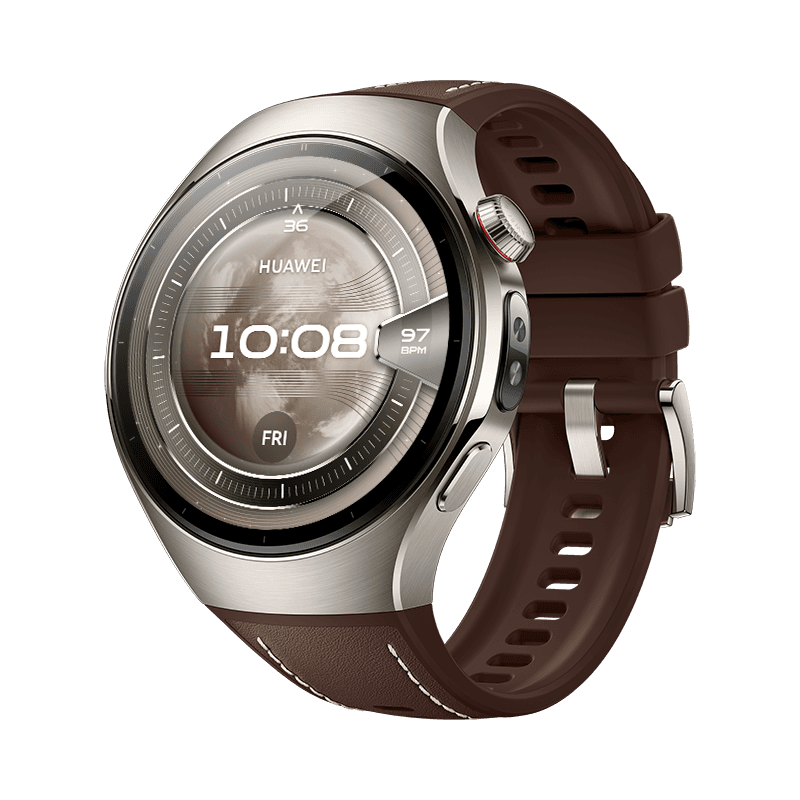 HUAWEI WATCH 5 46mm Titanium Brown/ Multi-sensing X-TAP Technology/ Health MOT on Your Wrist/ Aerospace-grade Titanium/ Compatible with Android &