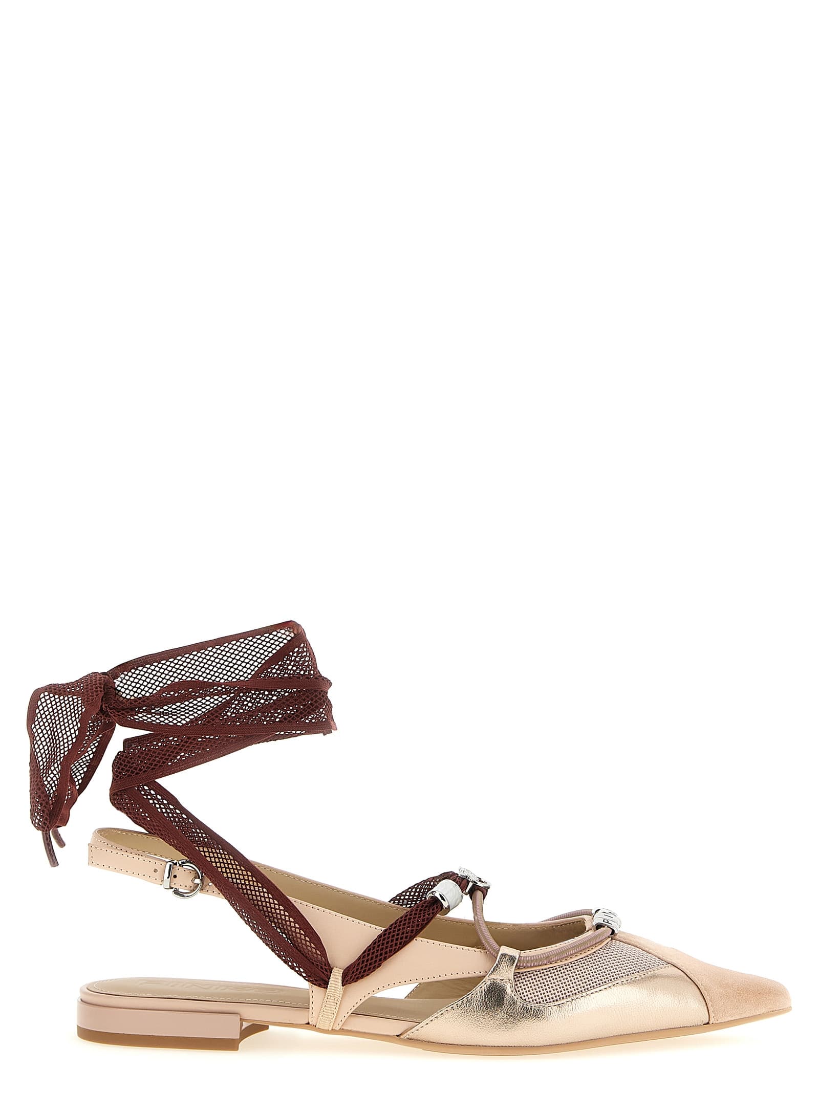 Pinko Gianira 30 slingback Pink Leather Flat Shoes - Women