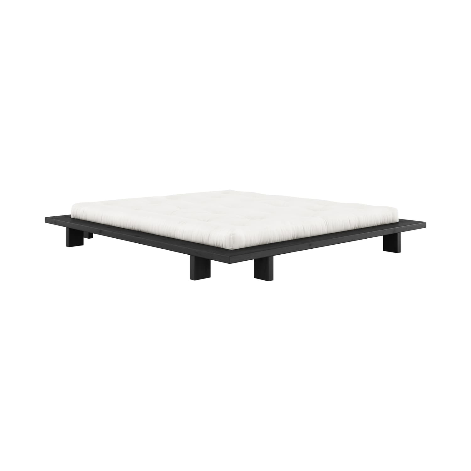 KARUP - Double bed Japan - Black - FSC-certified lacquered solid pine