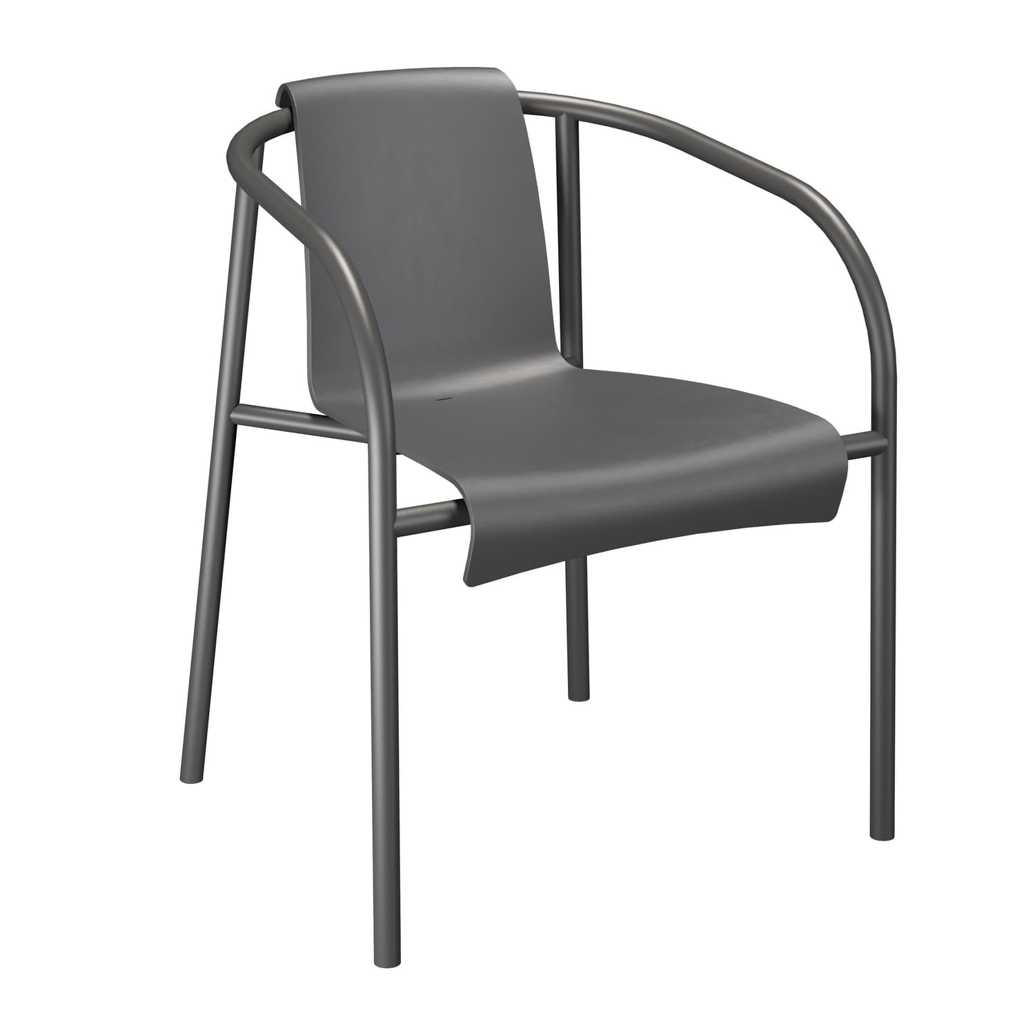 Houe - Stackable armchair Nami - Grey - Recycled plastic - Designer Hans Thyge & Co