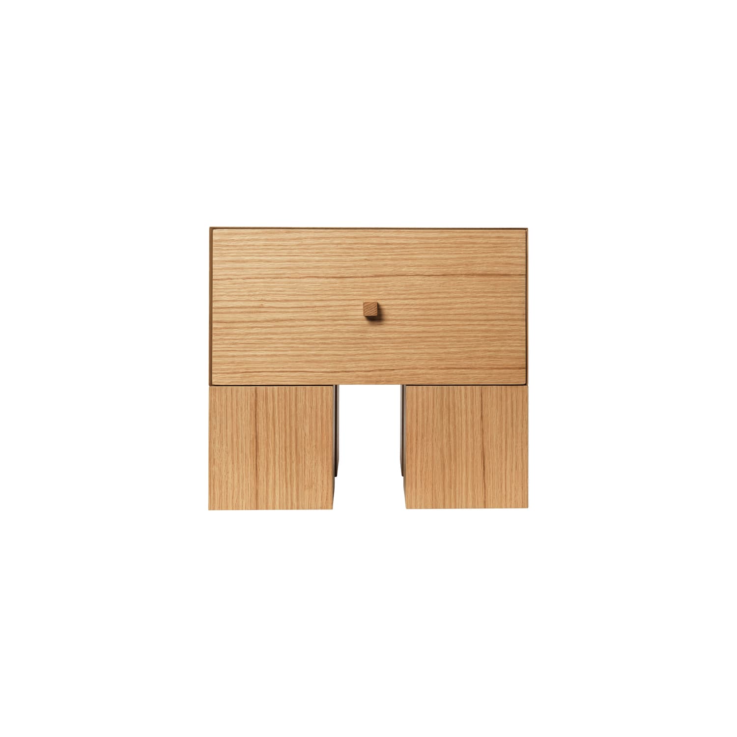 Ferm Living - Bedside table Kuben - Natural wood - Ash wood with oak veneer