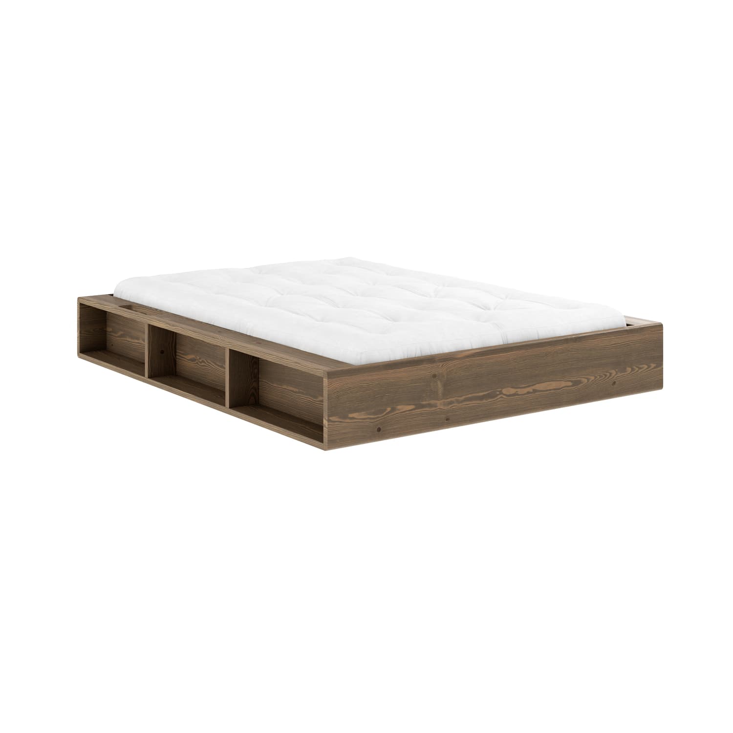 KARUP - Double bed Ziggy - Brown - FSC-certified lacquered solid pine