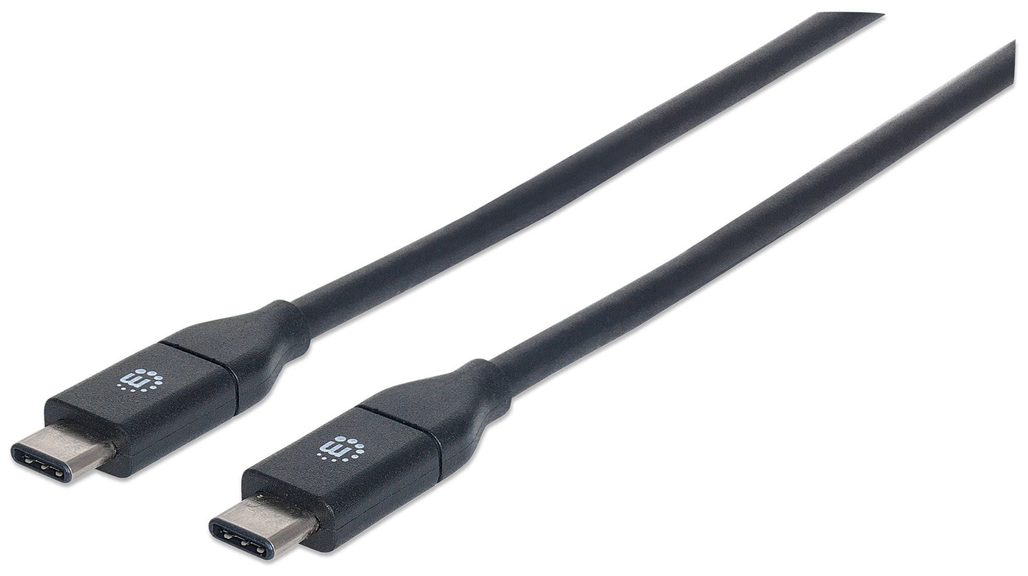 Manhattan USB-C to USB-C Cable. 1m. Male to Male. Black. 10 Gbps (USB