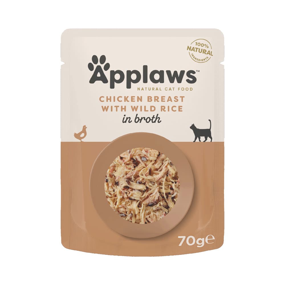Applaws Cat Natural in Broth 12 x 70g - Chicken Breast with Wild Rice
