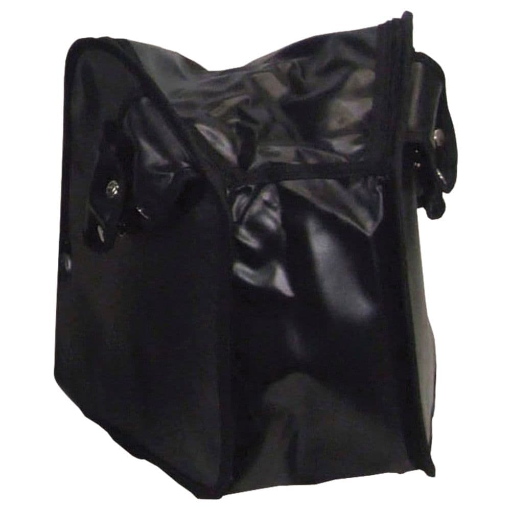 Loops Black Tri-Walker Vinyl Bag - Wipe-clean Shopping Grocery Bag Press-stud Fastener