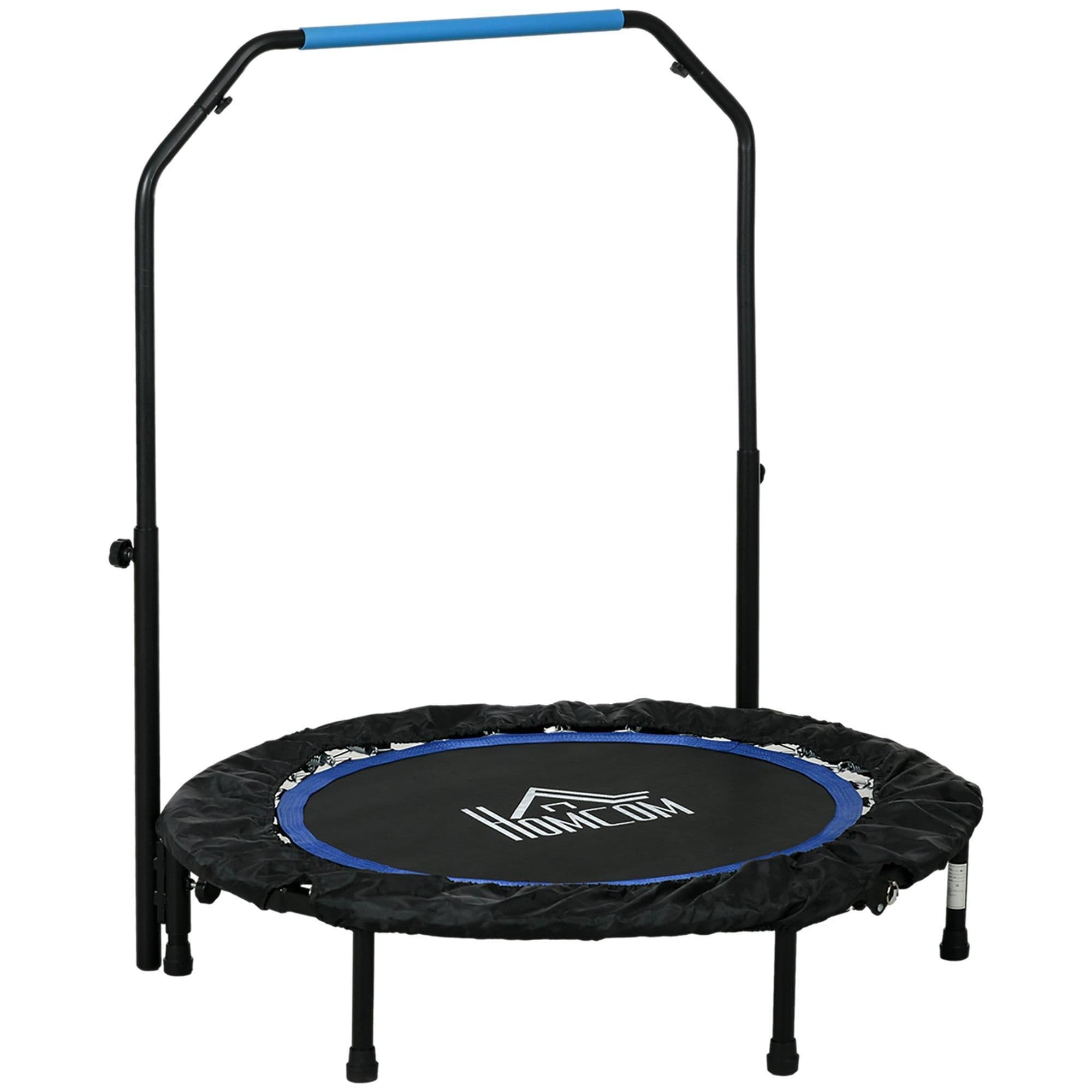 HOMCOM 40" Foldable Mini Fitness Trampoline w/ Foam Handle in Blue