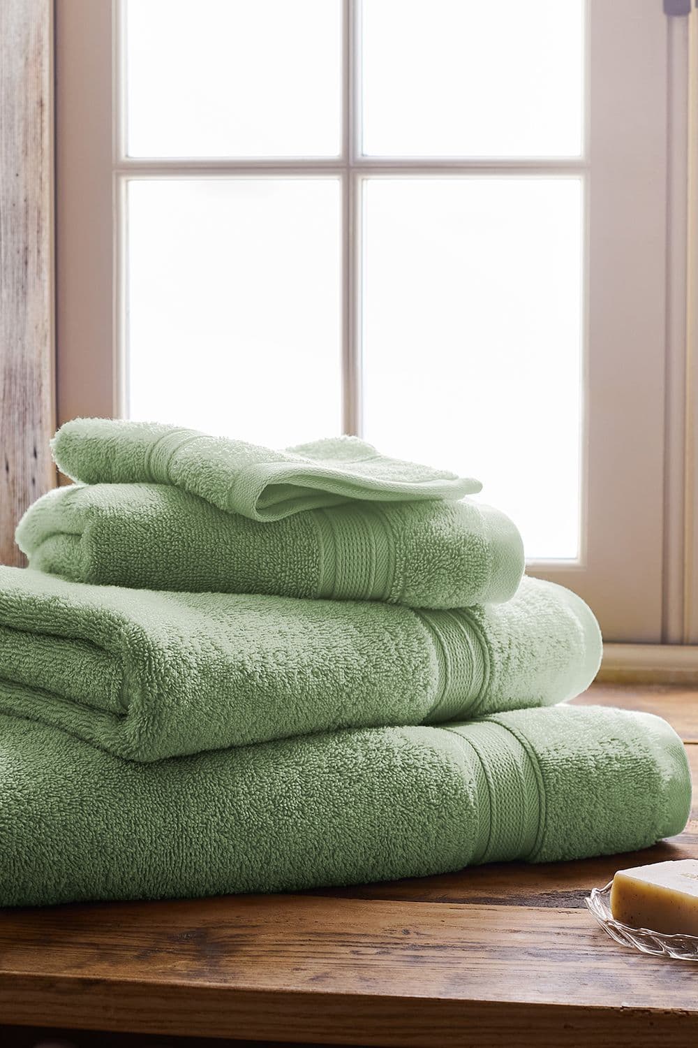 CHRISTY 'Serene' Pastel 100% Combed Cotton Towels in Green