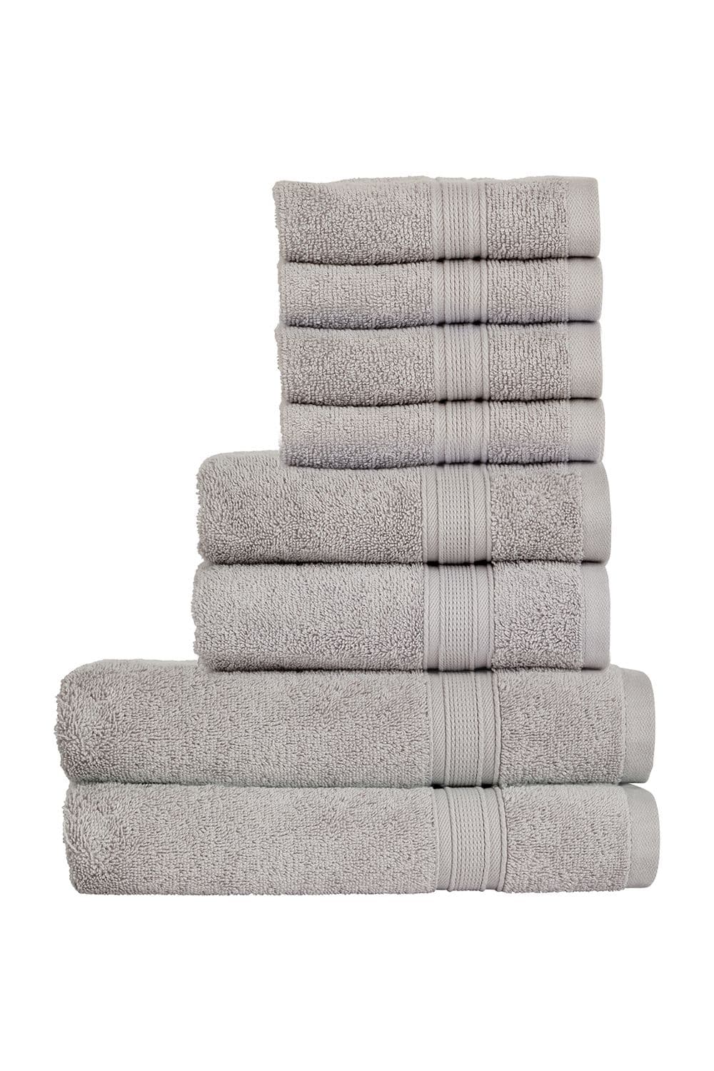CHRISTY 'Serene' Pastel 100% Combed Cotton 8 Piece Towel Bale in Light Grey