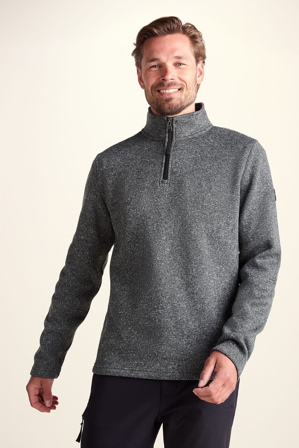 TOG24 Men's 'Pearson' Fleece Zipneck in Dark Grey | Size: Medium