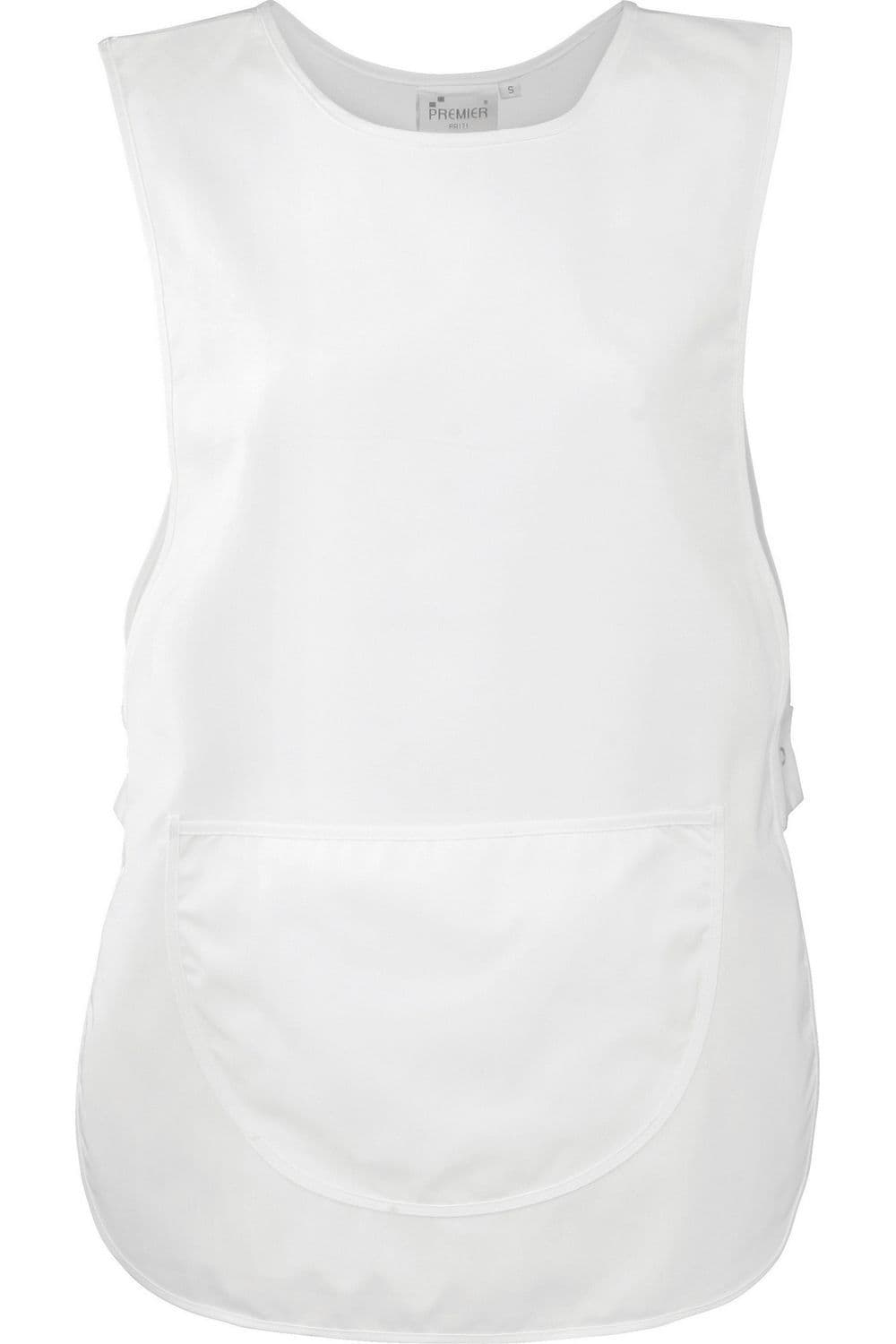 Premier Women's Pocket Tabard Workwear Pack of 2 in White | Size: Large