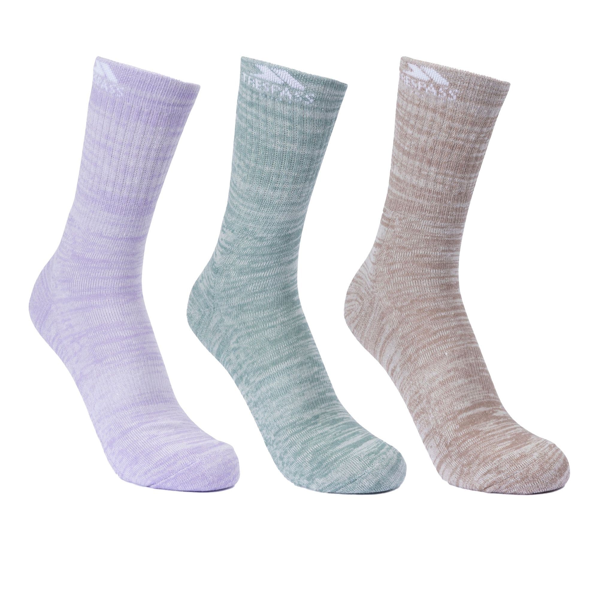 Trespass Women's Helvellyn Trekking Socks (Pack Of 3) in Mint | Size: 6-8