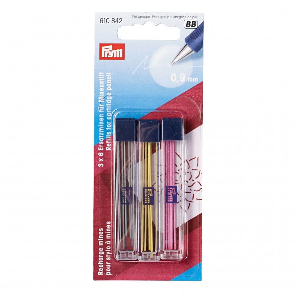 Prym Cartridge Pencil Refill Yellow Black Pink