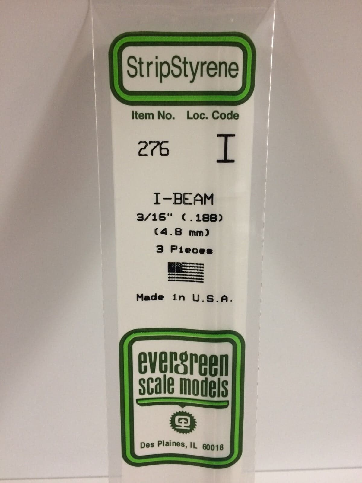 Sets of high quality plastic I-beam for modelling - All gauges - Evergreen