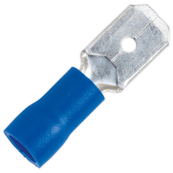 Sealey BT21 Push-On Terminal 6.3mm Male Blue Pack of 100