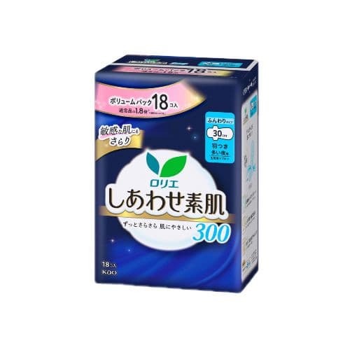 Kao - Laurier Shiawase Sokuhada Heavy Night Use With Wings 30cm - 18pcs