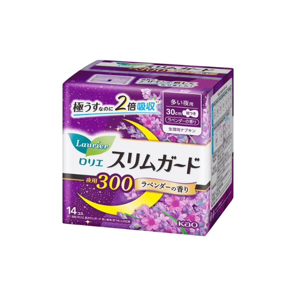 Kao - Laurier Slim Guard Heavy Night Use With Wings 30cm - 14pcs - Lavender Scent