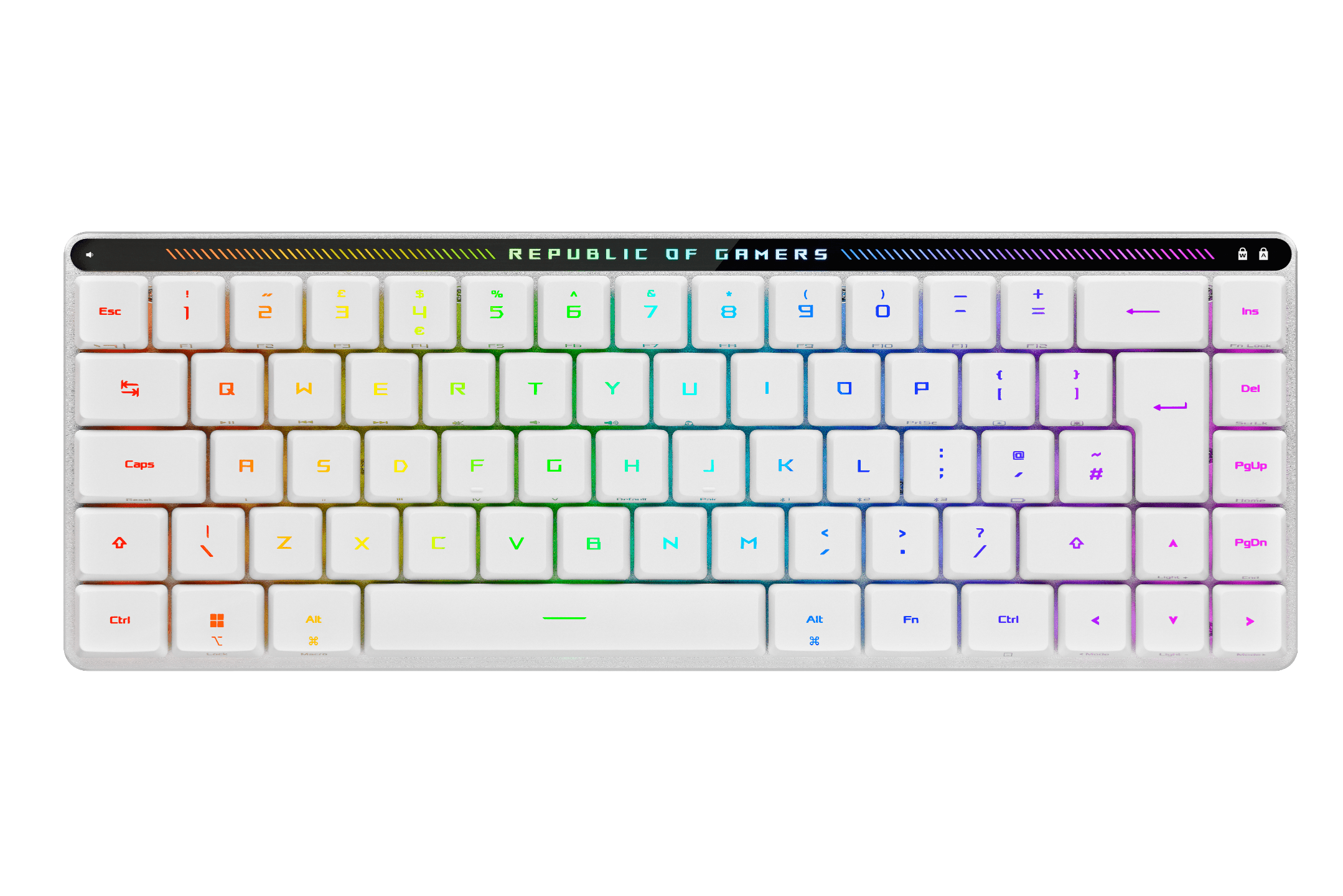 Asus ROG Falchion RX Low Profile 65% Wireless Aura RGB Keyboard - ROG RX Red Switches - White - UK Layout - 90MP03EC-BKEA10