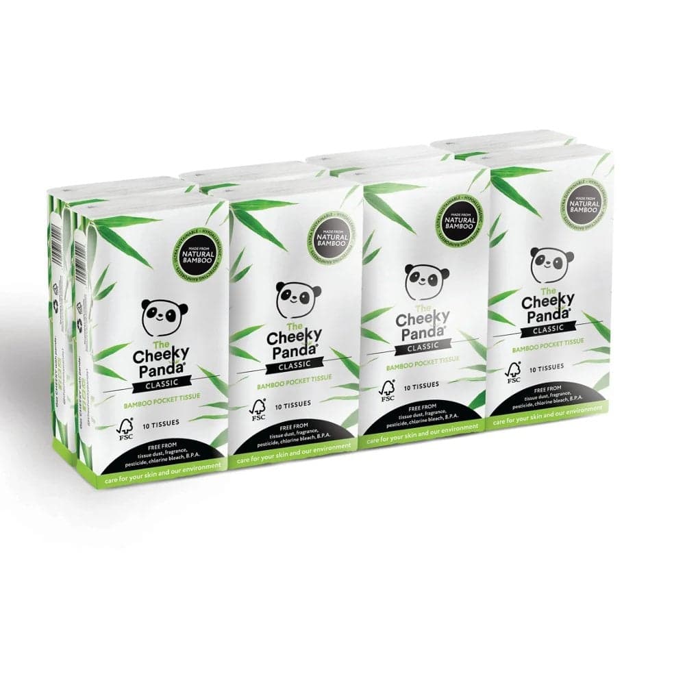 The Cheeky Panda 100% Bamboo Pocket Tissues - 8 Pack