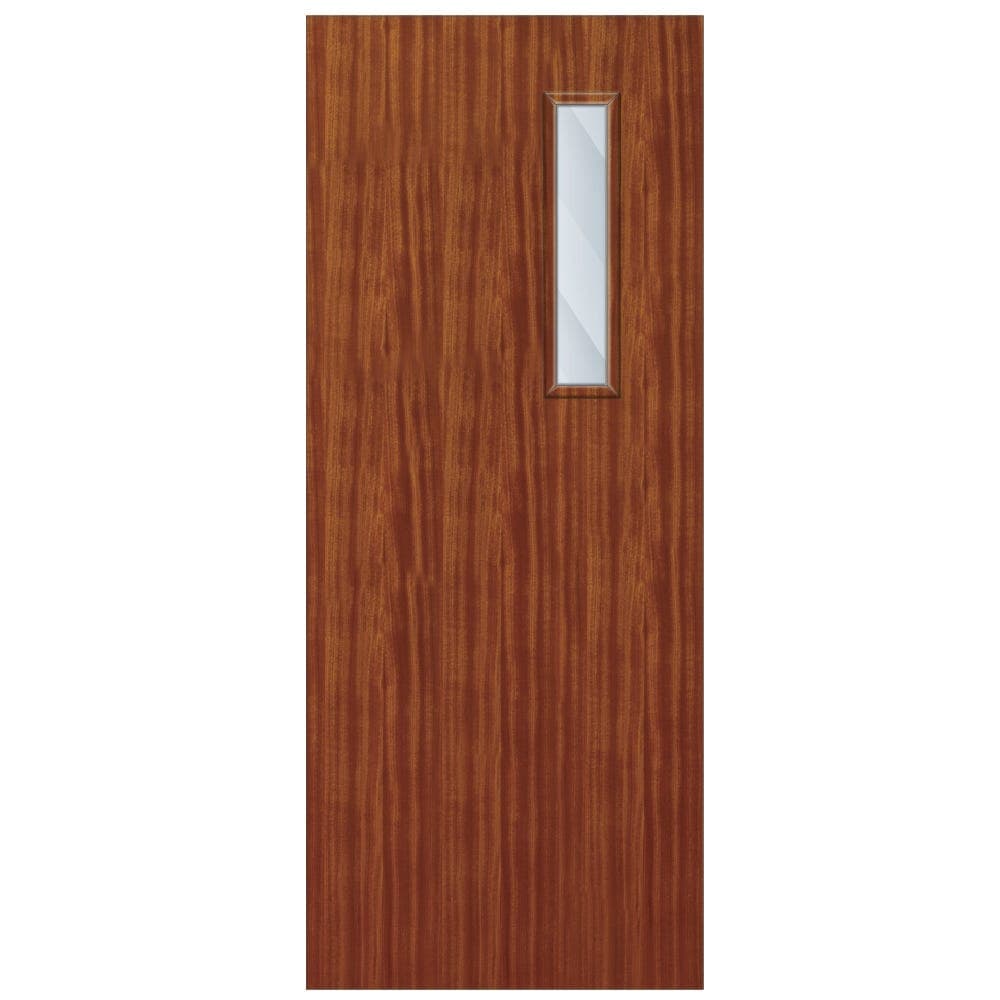 QTD Sapele Cellular Core Clear Laminate Glazed Internal Door 1981mm x 762mm x 44mm | 600mm x 150mm VP