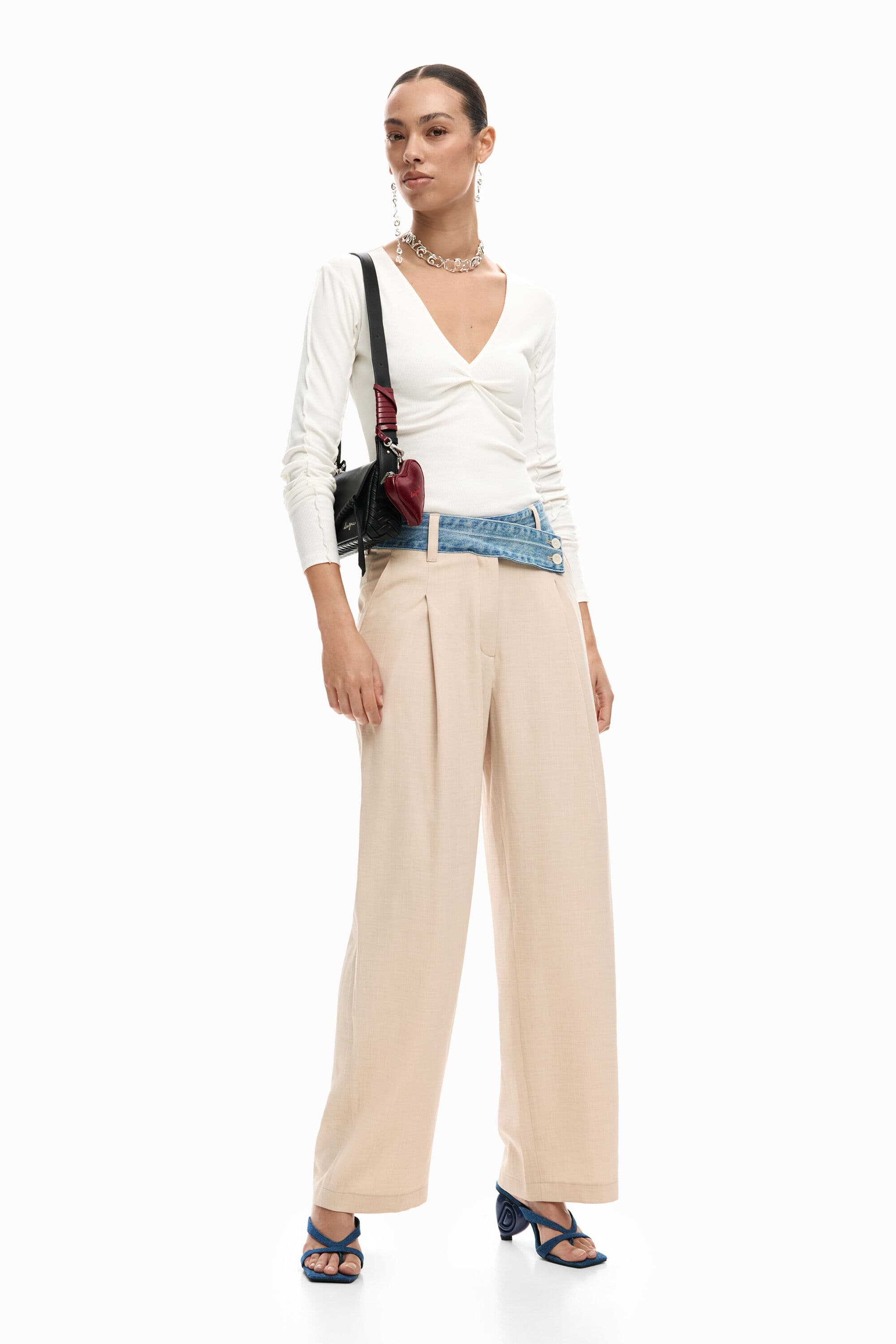 Desigual, Hybrid long trousers, Women, Brown, XS