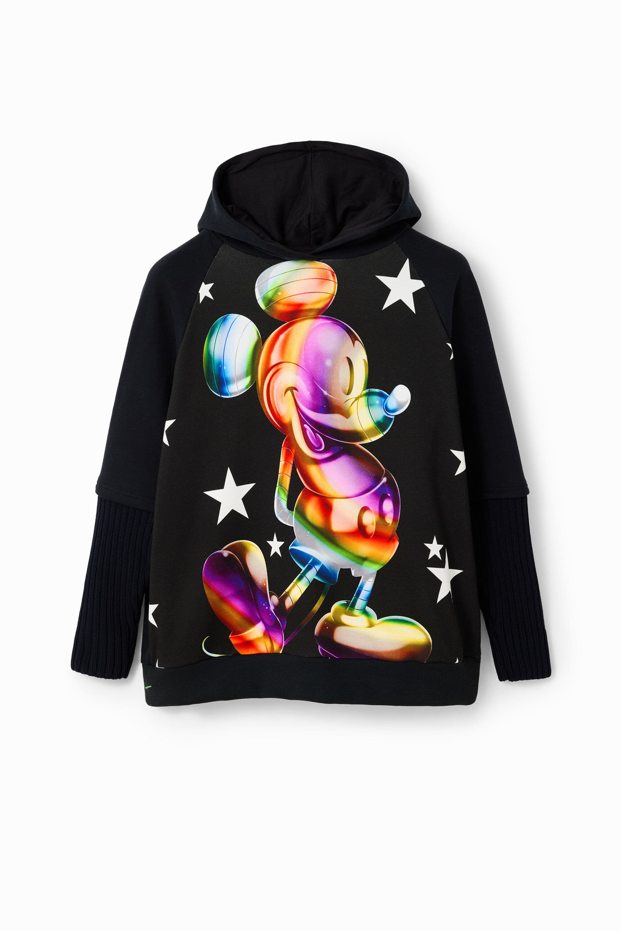 Desigual, Oversize Mickey Mouse hoodie, Cotton, Black, S