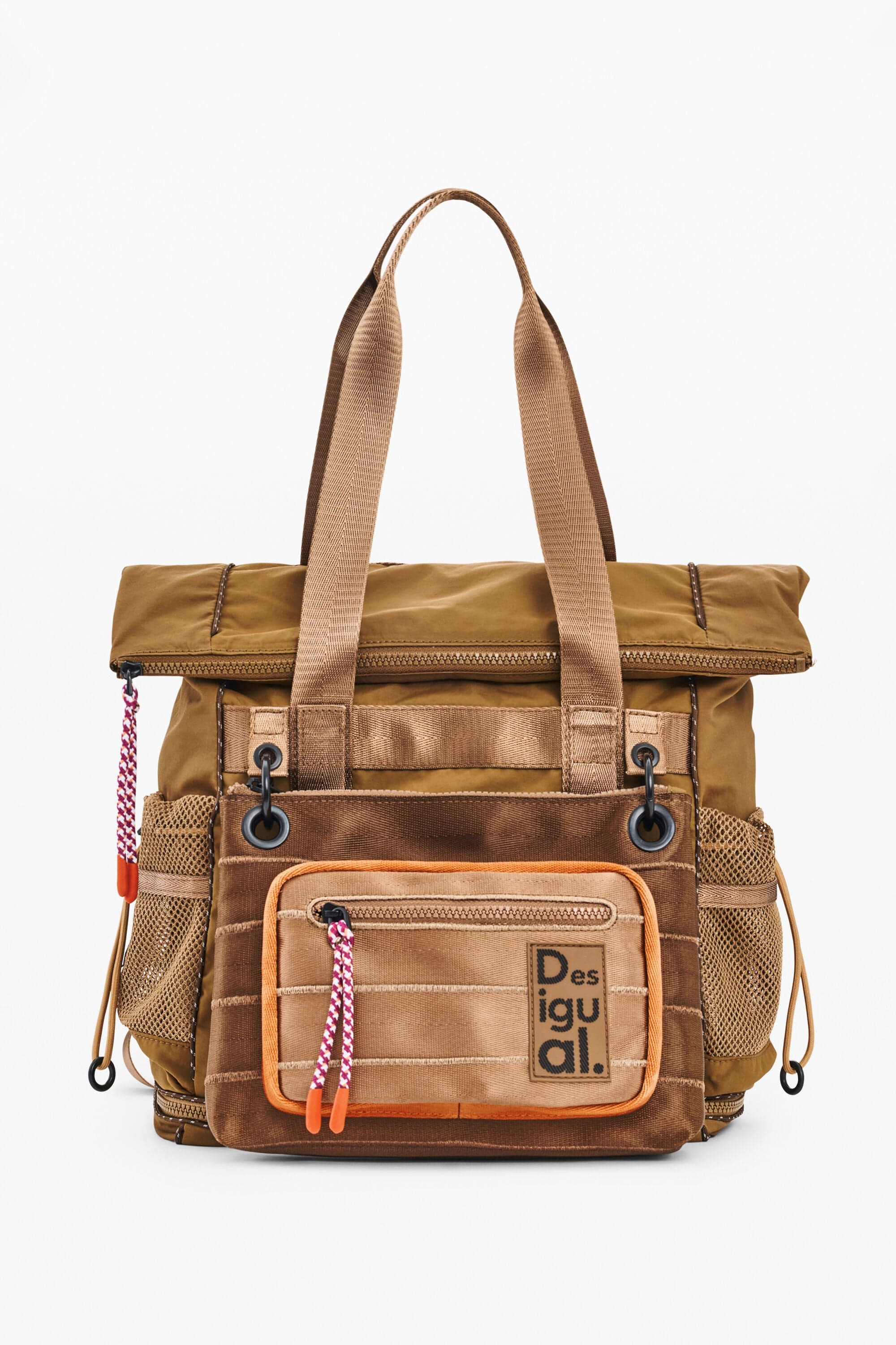 Desigual, Large brown backpack, Polyester, Red, U