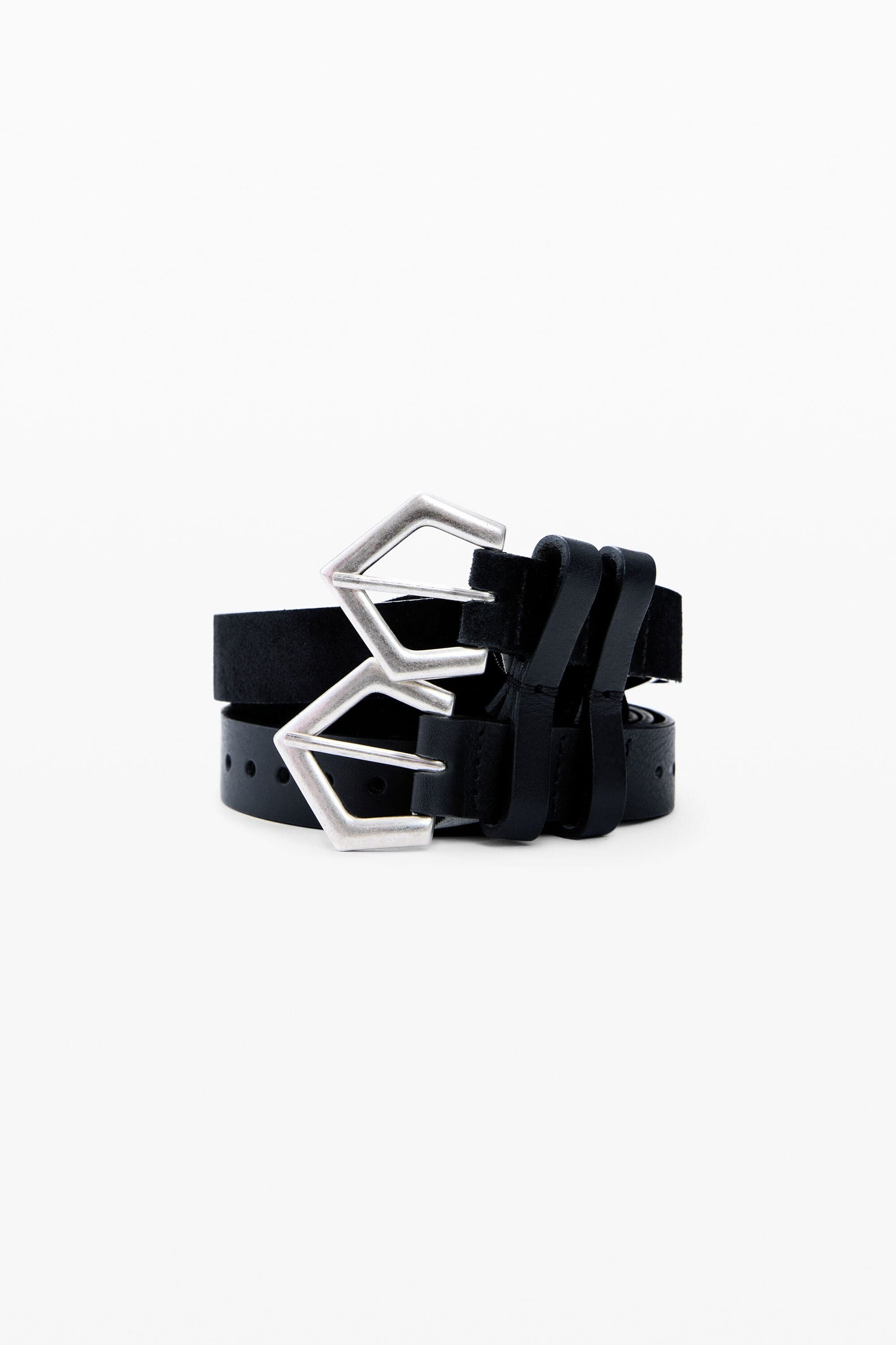 Desigual, Double leather belt, Black, 85