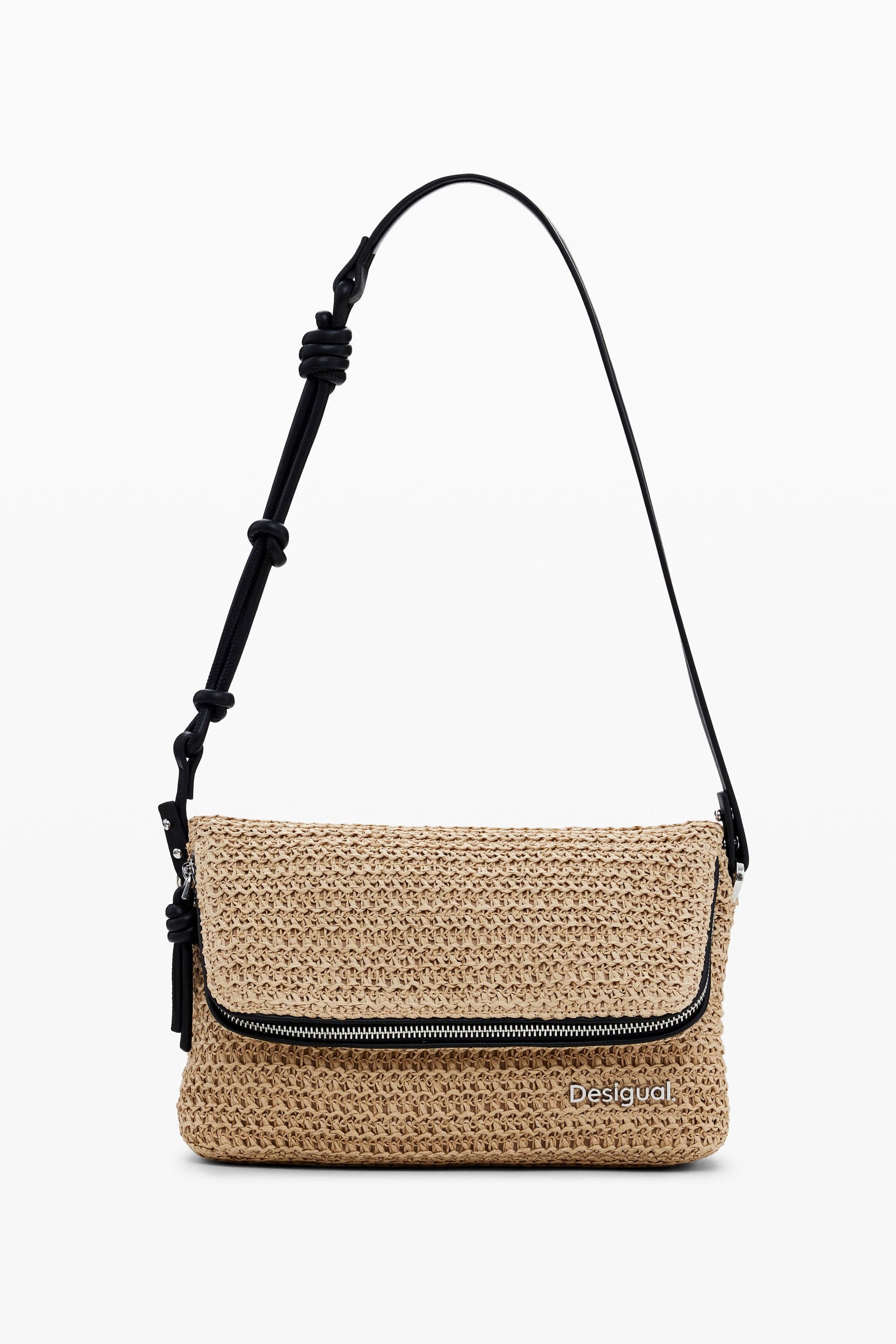 Desigual, Raffia crossbody bag, Women, Paper, White, U