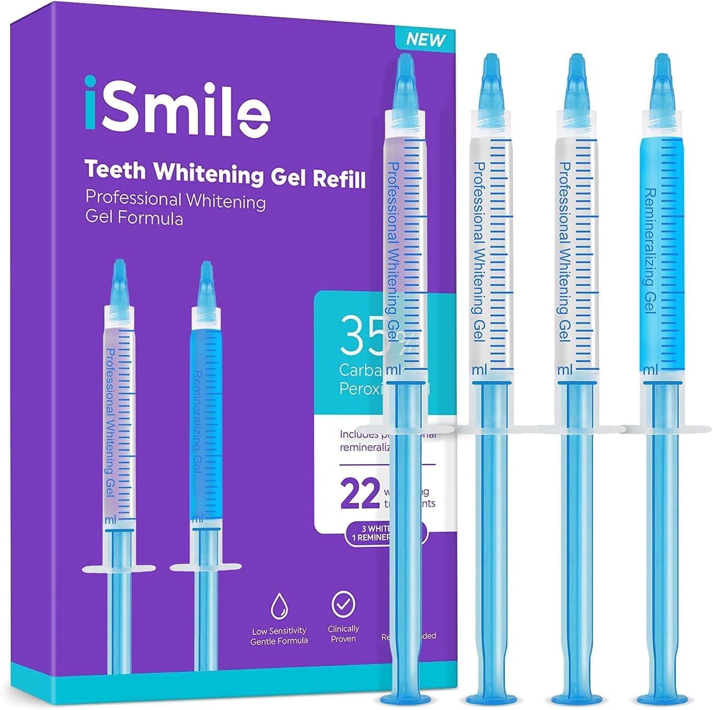 iSmile Teeth Whitening Gel Syringe Refill Pack No Sensitivity, Premium Quality