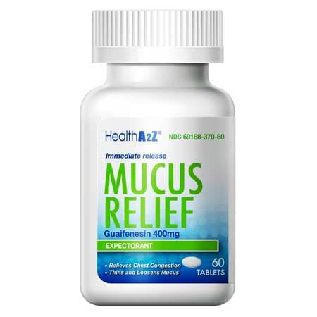 HealthA2Z Mucus Relief | Guaifenesin 400mg | 60 Tablets