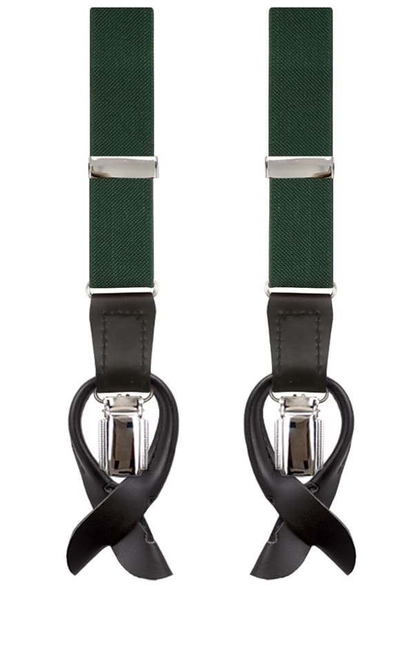Luxury Slim 2-in-1 Racing Green Braces - 25mm