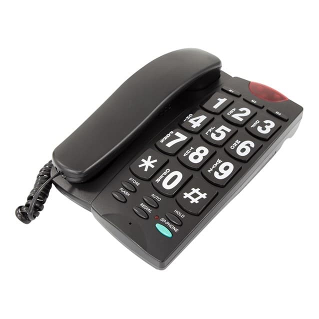 Benross Jumbo Button Telephone & LED Light - Black