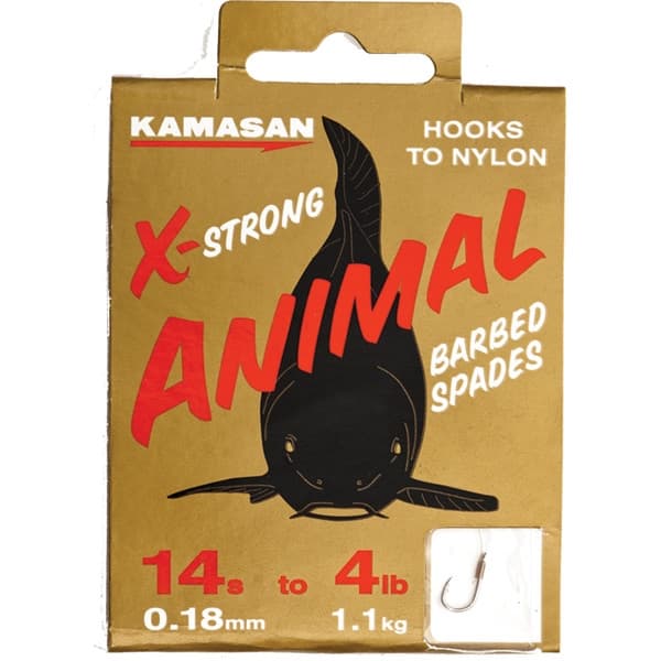 Kamasan Animal Heavy Barbed Hooks To Nylon - Size 14 4lb