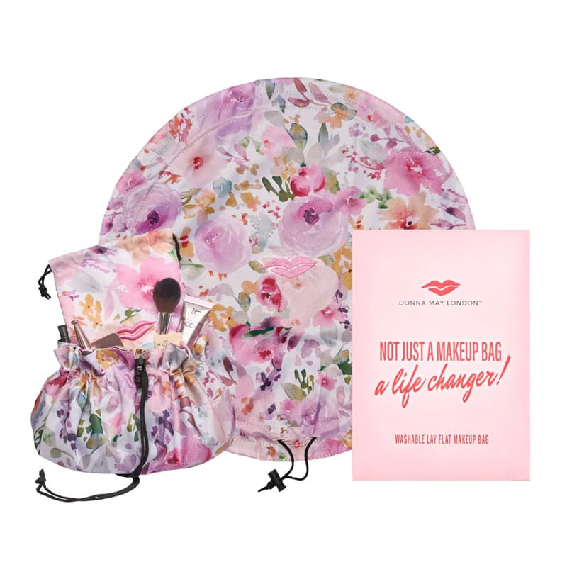 Donna May London Lay Flat Washable Makeup Bag Vintage Floral