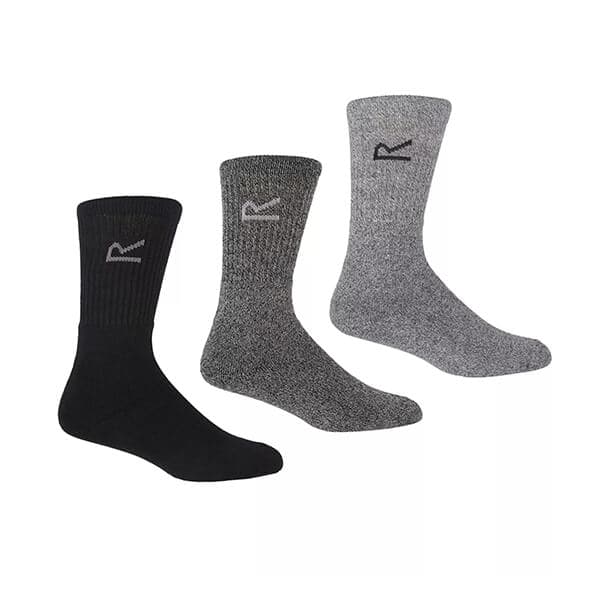 Regatta Mens 3 Pack Socks Grey Marl Size 7-11