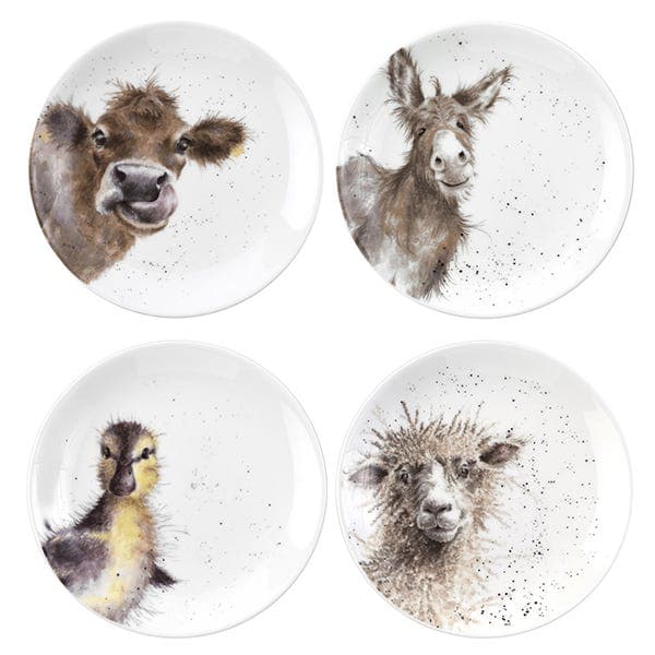 Wrendale Designs Set of 4 Farmyard Animal Coupe Plates