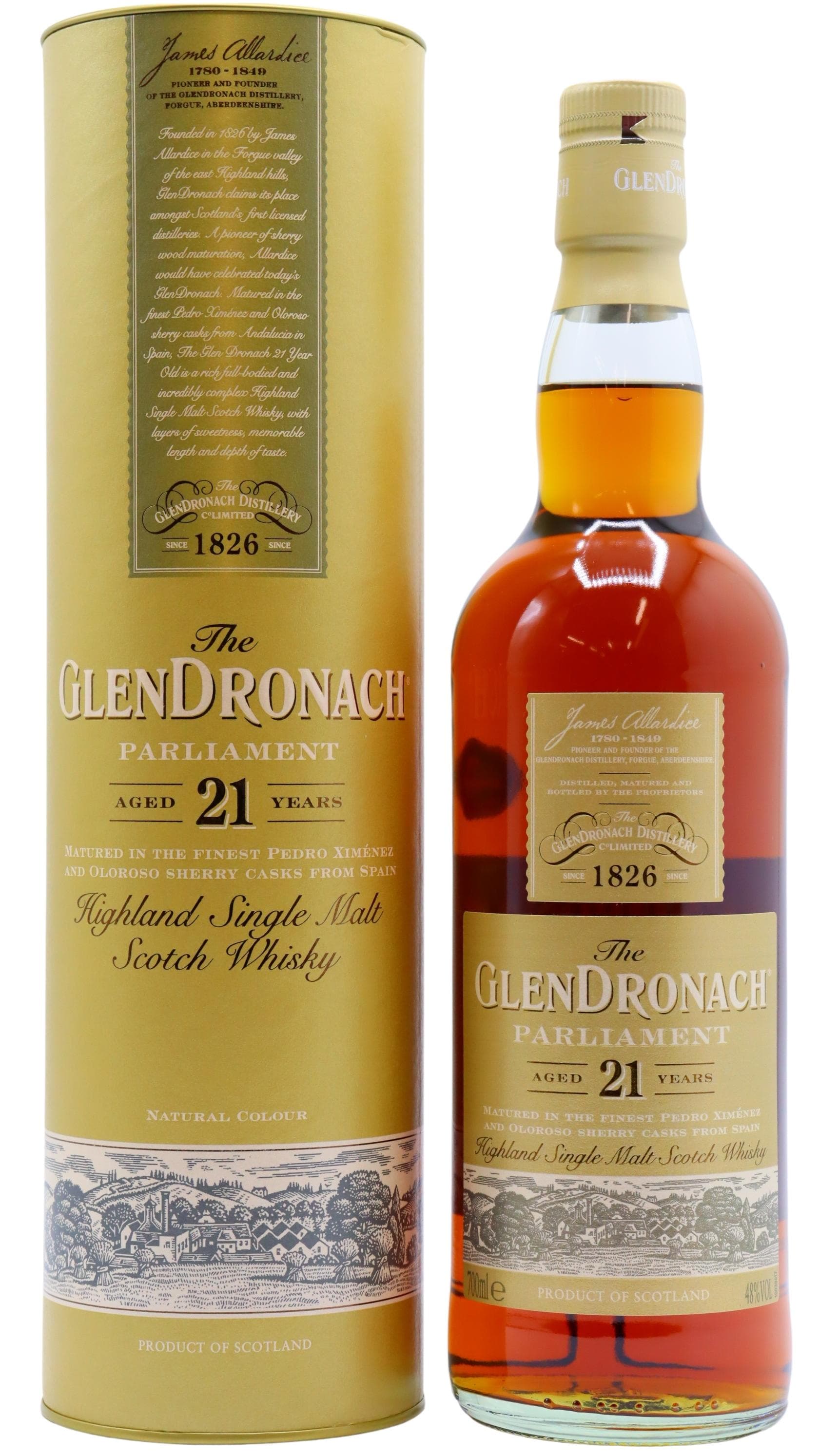 Glendronach Parliament Highland Single Malt Scotch 21 year old Whisky