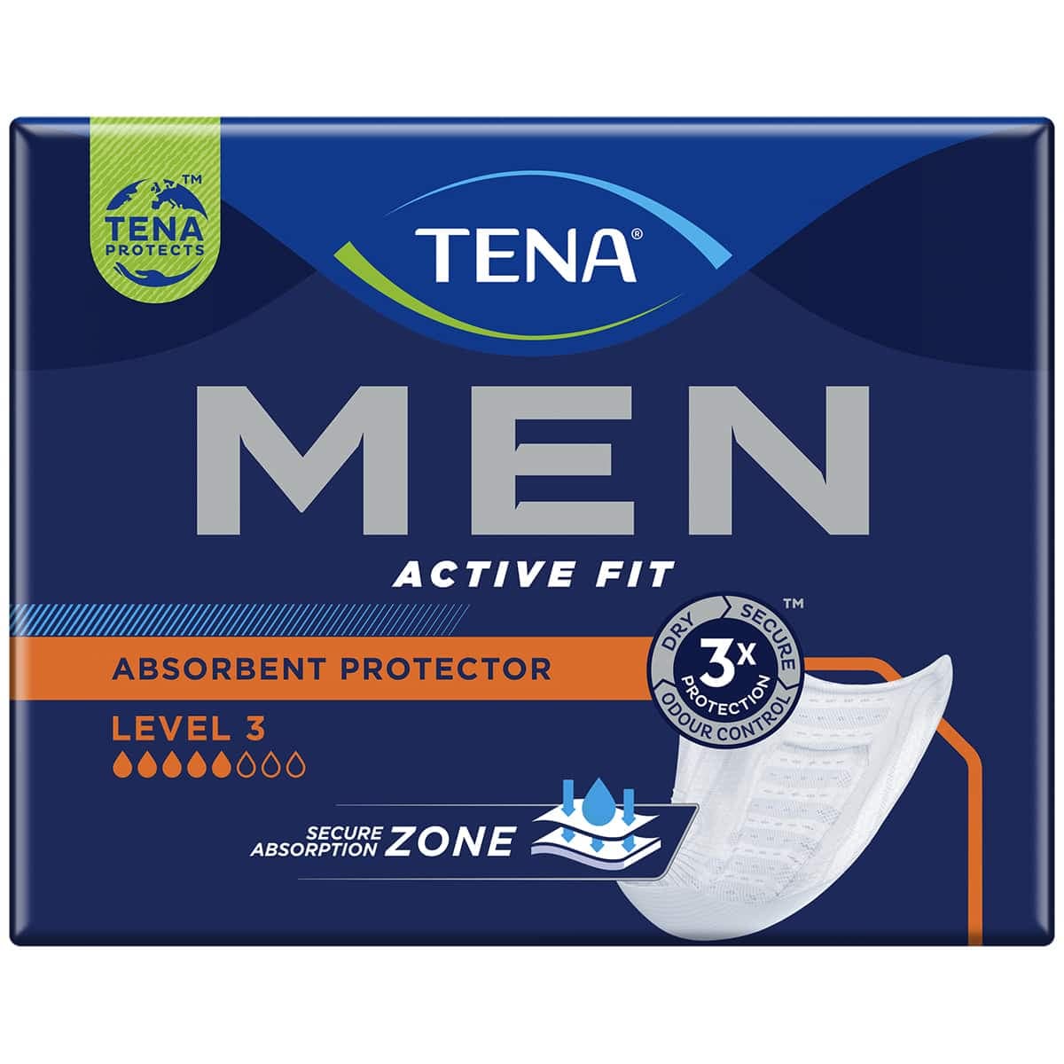 TENA Men Active Fit Absorbent Protector Level 3 (700ml) 16 Pack