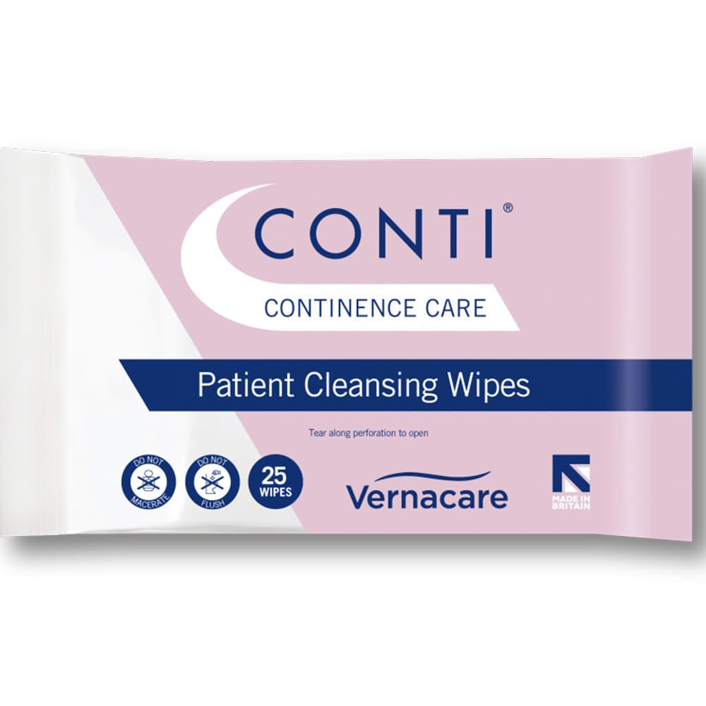 Conti Continence Care Patient Cleansing Wet Wipes - 25 Pack